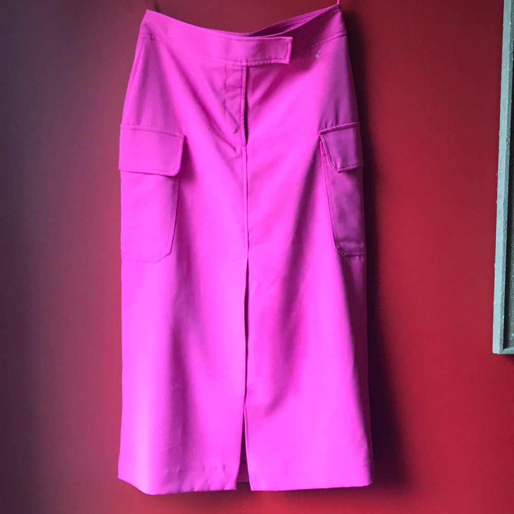 Topshop Midi Pink Pencil Skirt